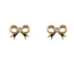 Girls Pretty 9ct Gold Cubic Zirconia Bow Earrings