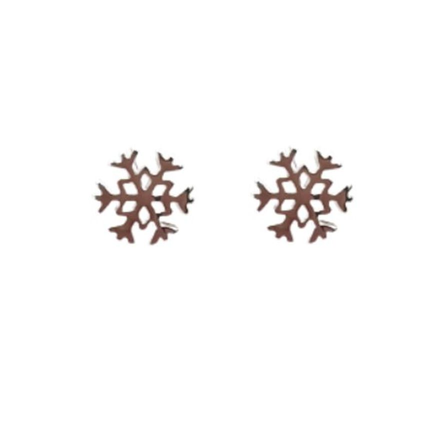 Girls Silver Snowflake Earrings
