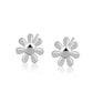 Girls Small Plain Silver Plated Flower Earrings