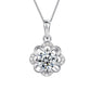 Girls Small Silver Embellished CZ Flower Pendant