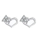 Girls Small Silver Heart Earrings
