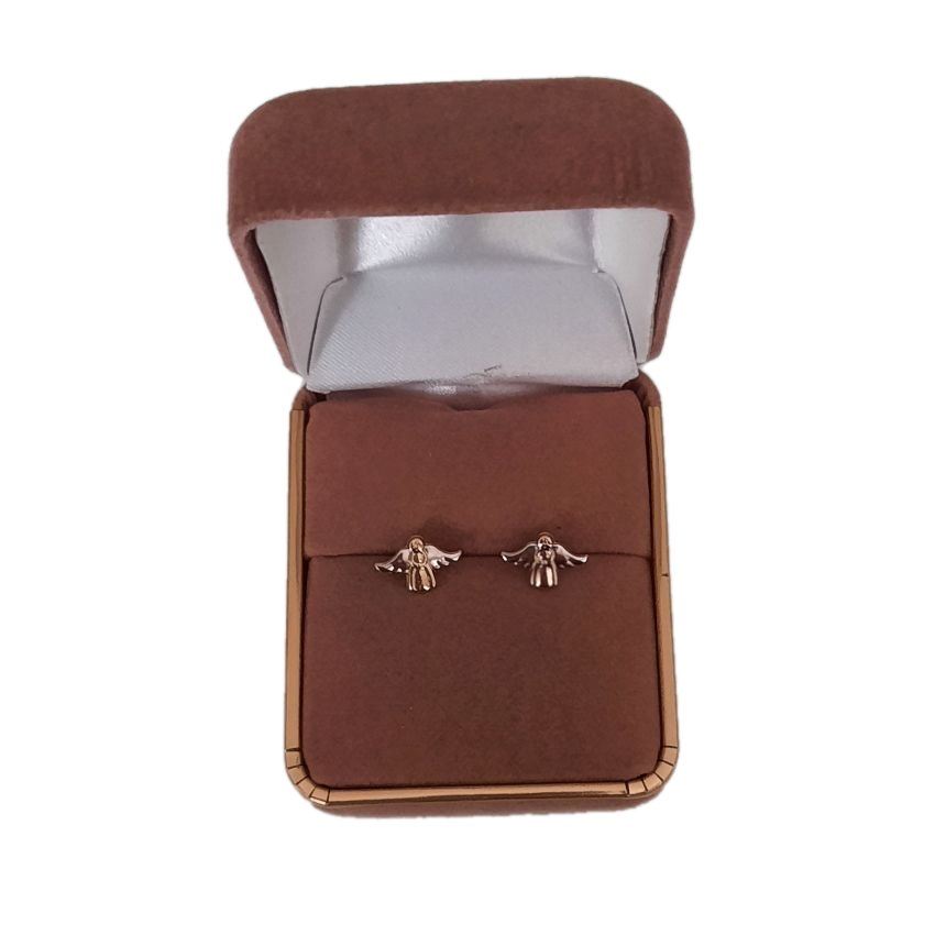 Girls Two Tone 9ct Gold And Silver Angel Earrings(2)