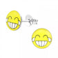 Girls Yellow Enamel Smiley Face Stud Emoji Earrings