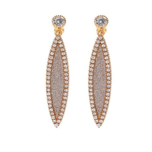 Glitter And Diamante Clip On Earrings