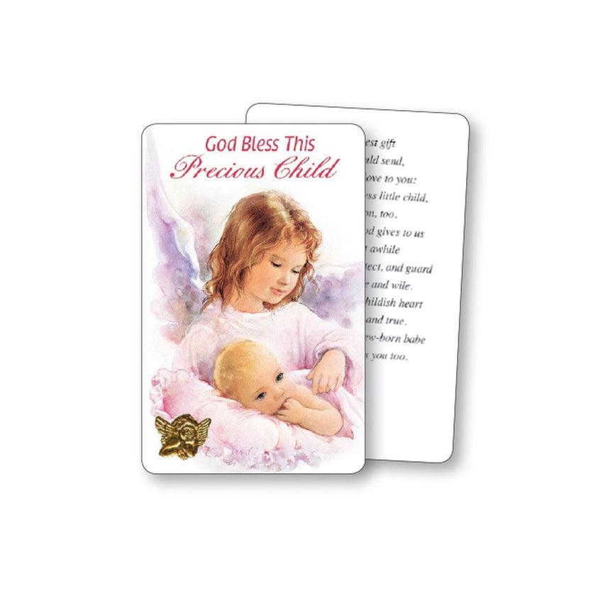 God Bless This Precious Child Girl Prayer Card