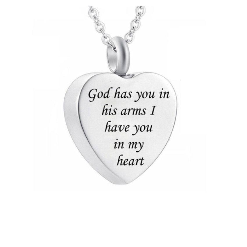 God Has You In His Arms Memorial Ashes Locket