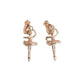 Gold 3D Ballerina Clip On Earrings