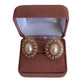Gold And Diamante Clip On Earrings With A Pearl Centre