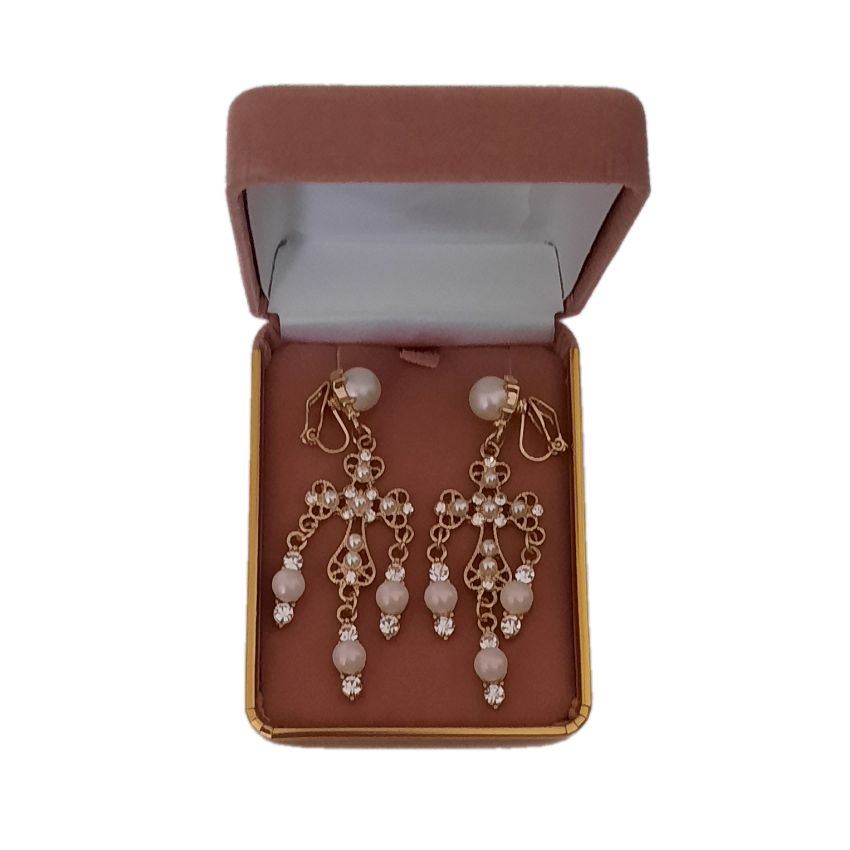 Pearl Drop Chandelier Clip On Earrings(2)