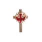 Gold Colour Confirmation Dove Lapel Pin With Red Enamel