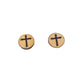 Gold Colour Cross Centre Circle Magnetic Stud Earrings