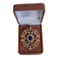 Gold Diamante Brooch With Blue Stone(2)