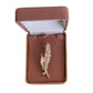 Gold Diamante Leaf Slim Brooch
