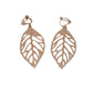 Gold Leaf Drop Clip On Earrings
