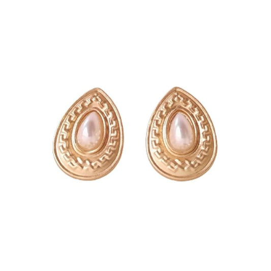 Gold Oval Clip On Earrings