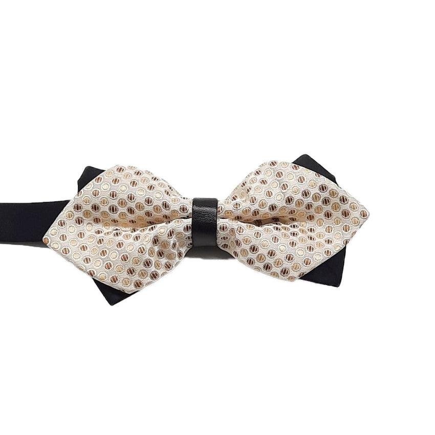 Gold Patterned Bow Tie On A Black Band