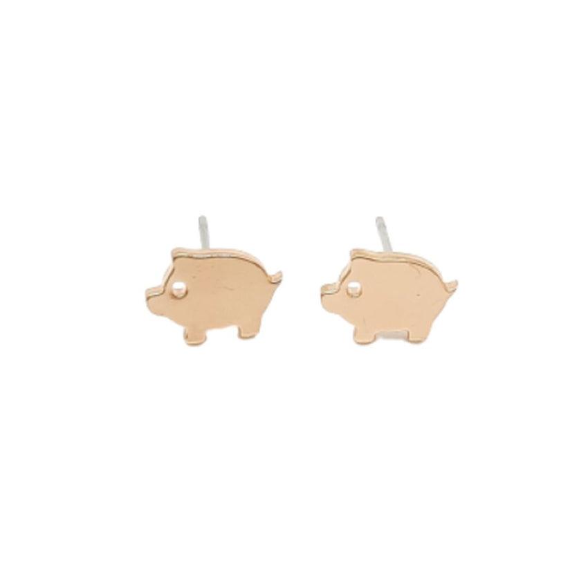 Gold Plated Pig Earrings