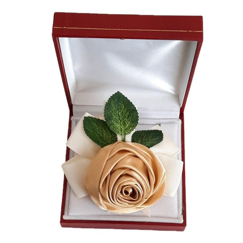 Gold Rosebud Flower Wrist Corsage