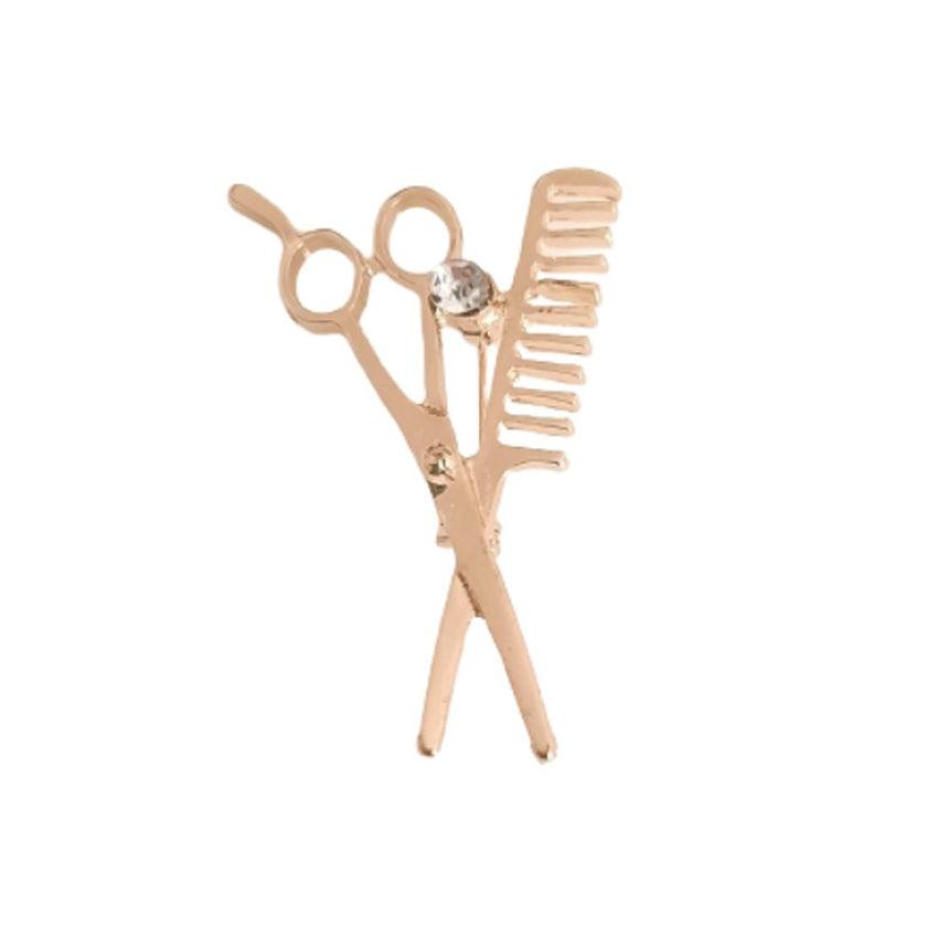 Gold Scissors And Comb Brooch – Silverbling.ie