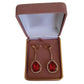 Gold Stem Red Stone With Diamante Clip On Earrings
