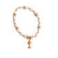 Gold Tone And Pearl Light Weight Girls Communion Chalice Charm Bracelet