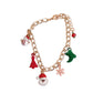 Gold Tone Bracelet With Christmas Charms