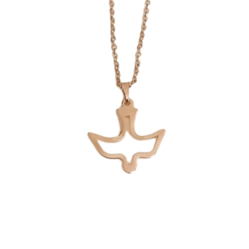 Gold Tone Dove Of Peace Necklace