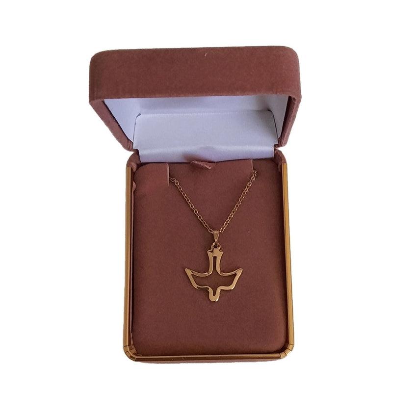 Gold Tone Dove Of Peace Necklace