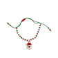 Green And Red Bracelet With Santa Charm