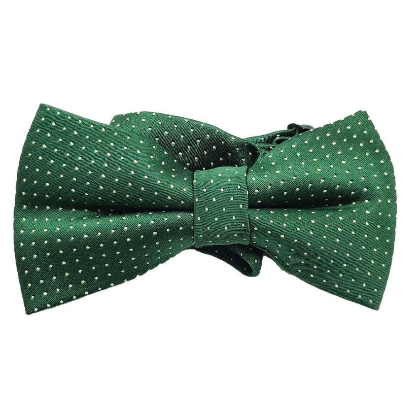 Green Bow Tie With Small White Dots