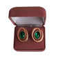 Green Centre Gold Swirl Clip On Earrings