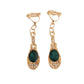 Green Diamante Stone Clip On Earrings