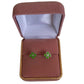 Green Enamel Four Clover Earrings