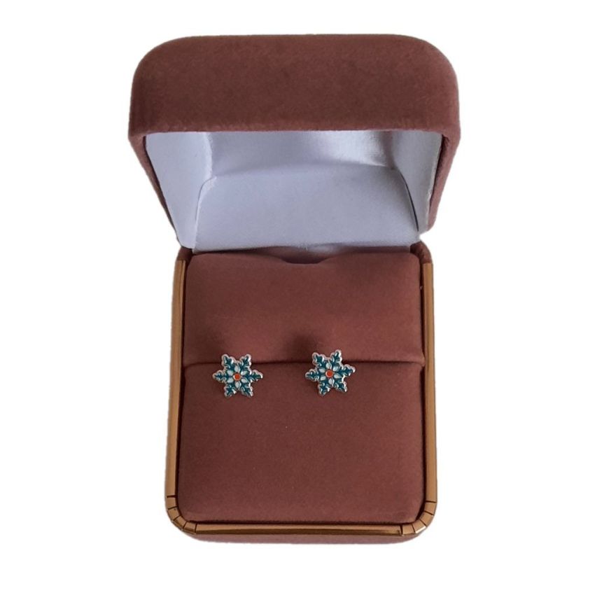 Green Snowflake Sterling Silver  Earrings(2)