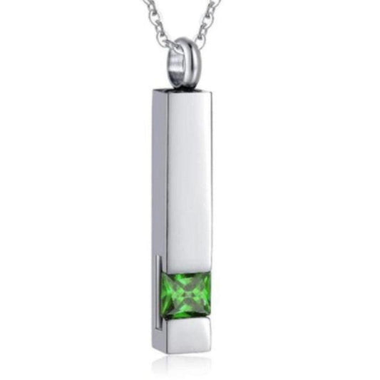 Green Stone Memorial Cremation Ashes Pendant