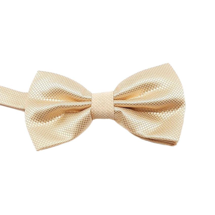 Groove Pattern Champagne Gold Bow Tie