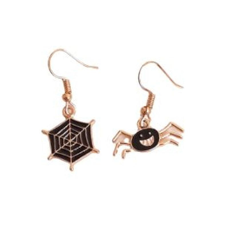 Halloween Spider And Web Dangly Fashion Earrings