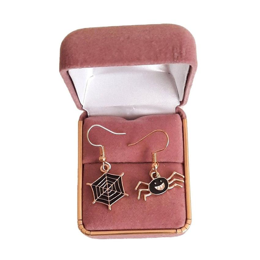 Halloween Spider And Web Dangly Fashion Earrings