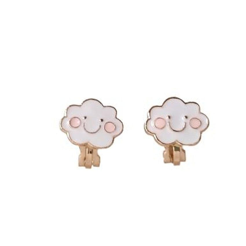 Happy Cloud Clip On Earrings