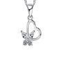 Heart Pendant With a Small Cubic Zirconia Butterfly Attached