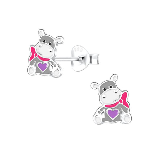 Hippo Sterling Silver Stud Earrings
