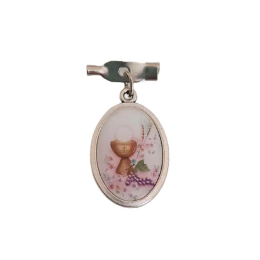 Host Communion Chalice Silver Plated Lapel Pin