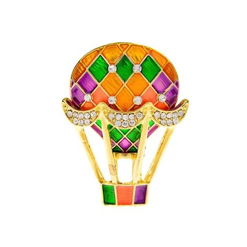 Hot Air Balloon Coloured Brooch