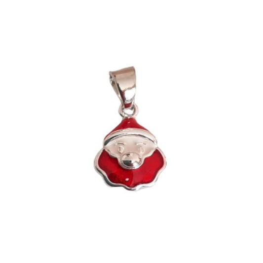 Kids Red Enamel Santa Face Pendant