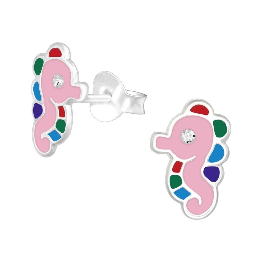Kids Seahorse Sterling Silver Stud Earrings