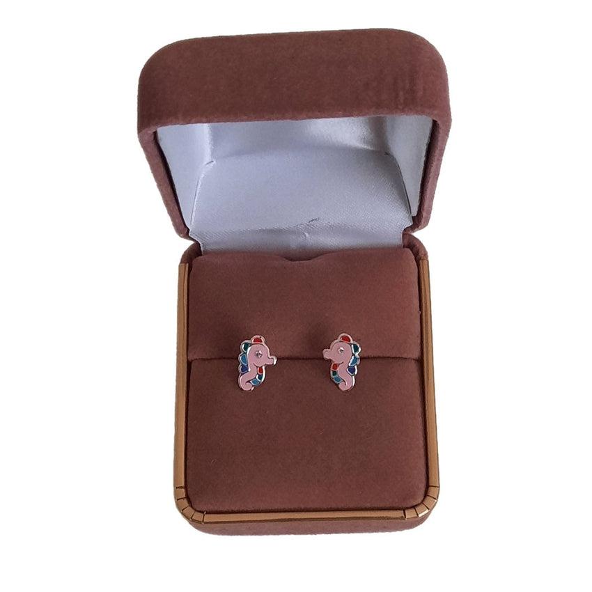 Kids Seahorse Sterling Silver Stud Earrings