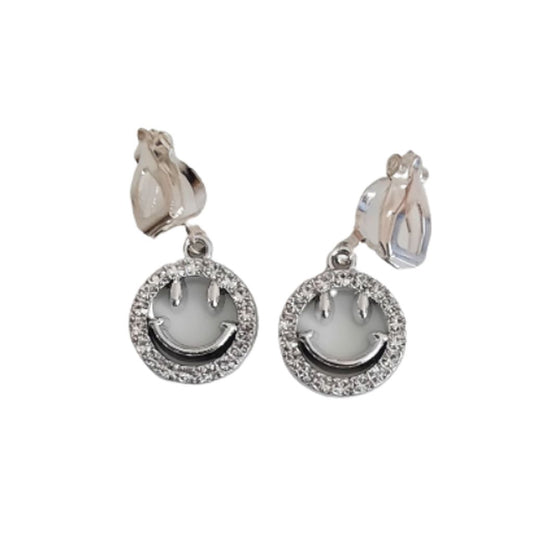 Kids Smiley Face Clip On Earrings