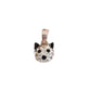 Kids Sterling Silver Black And White Crystal Cat Face Pendant