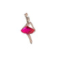 Lady With a Crystal Pink Skirt Pendant