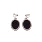 Large Black Oval Clip On Earrings